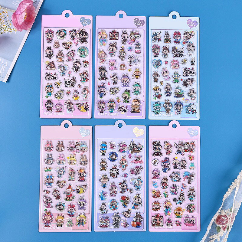 【1枚・ランダム発送！】シール 帳 かわいい 3D 立体 シール ごほうびシール キラキラ DIY用 ...