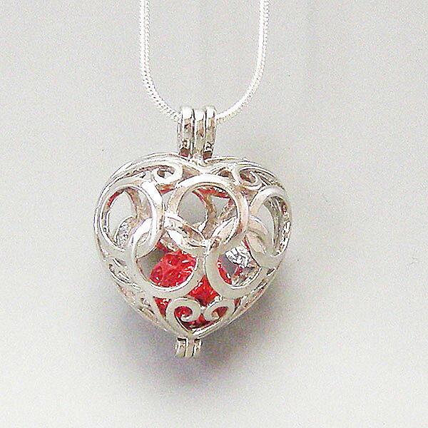 香るペンダントトップカゴ式ハート型アロマペンダント