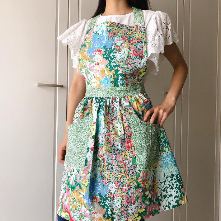 アンソロポロジー Anthropologie エプロン おしゃれ ブランド 高級 アメリカ エプロン プレゼント ギフト ラッピング対応 母の日 ホワイトデー 花柄 リボン かわいい 可愛い ポケット 輸入エプロン 2