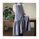 エプロン 首掛け ワンピース フリル かわいい おしゃれ ロング 大きい エプロンドレス ドレスエプロン ワンピースエプロン ロングエプロン 綿 麻 コットン ...