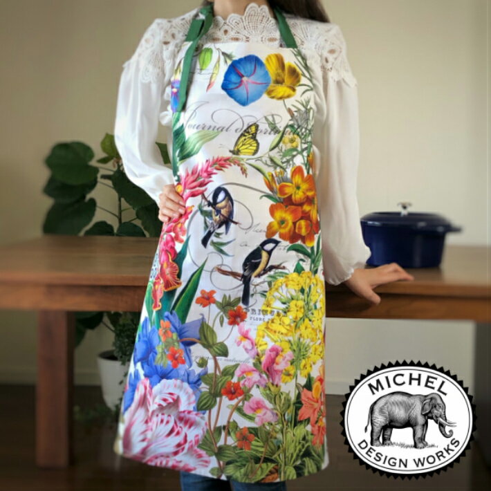 ブランド エプロン 高級 おしゃれエプロン 可愛いエプロン 首かけ かわいい 大人可愛い おしゃれ 大人 レディース アメリカ ブランド ナチュラル エレガント 母の日 花柄 花 鳥 プレゼント ギフト ラッピング 送料無料 ボタニカル エプロン カフェ テーブルコーディネート
