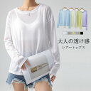 tシャツ レディース 長袖 シアー トップス カットソー インナー レイヤード シアートップス 透け感 シースルー Tシャツ 長袖tシャツ プルオーバー クルー...