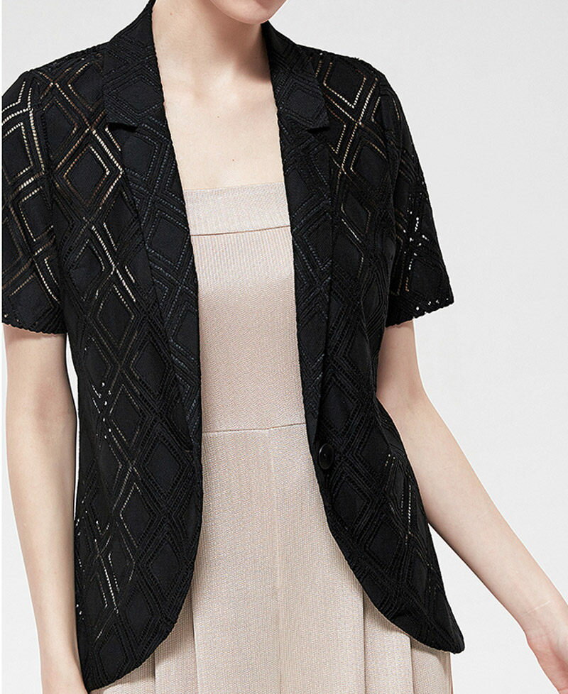 ジャケット レディース 夏 薄手 テーラードジャケット 半袖ジャケット テーラード サマージャケット ビジネス カジュアル おしゃれ カーディガン 夏用 ロング ミドル丈 サマー 綿 涼しい トップス 半そで 羽織もの ジャケット 襟 通勤 仕事 二次会 洗える 着痩せ黒 白