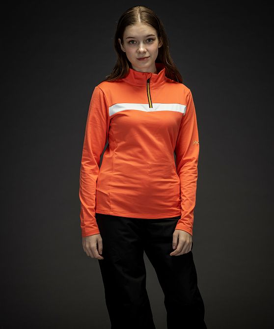 phenix �ե��˥å��� Gold Accent 1/2 Zip Tee ������ɥ��������Ws1/2���åץƥ��� Middle ����ʡ���WOMEN��
