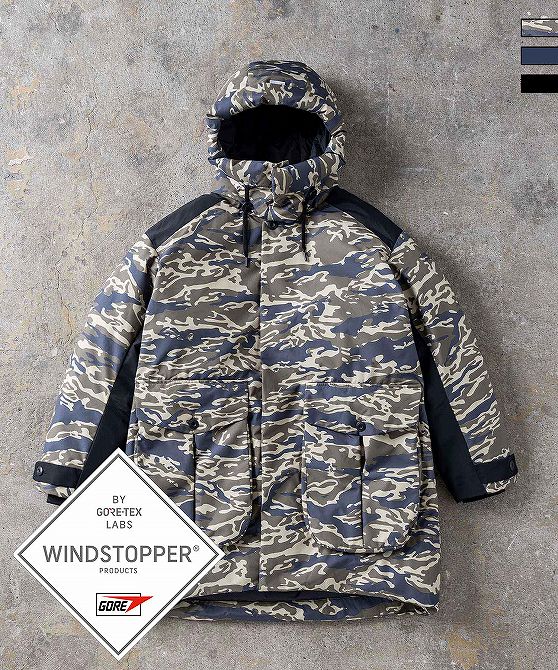 +phenix プラスフェニックス GORE DOWN CARGO COAT ゴアテックスダウンコート WINDSTOPPER(R) プロダクト BY GORETEX LABS【MEN】