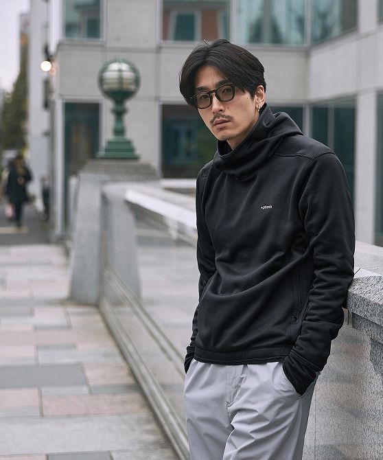 +phenix プラスフェニックス POWER STRETCH PULL OVER HOODY パワーストレッチ プルオーバー フーディー POLARTEC ポーラテック【MEN】