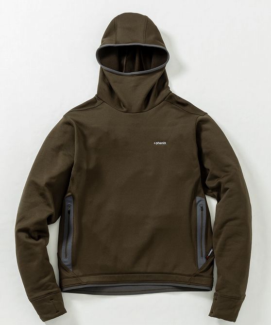+phenix プラスフェニックス POWER STRETCH PULL OVER HOODY パワーストレッチ プルオーバー フーディー POLARTEC ポーラテック【MEN】