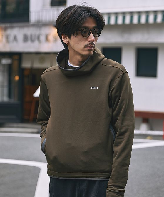 +phenix プラスフェニックス POWER STRETCH PULL OVER HOODY パワーストレッチ プルオーバー フーディー POLARTEC ポーラテック【MEN】