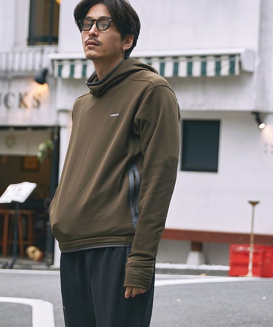 +phenix プラスフェニックス POWER STRETCH PULL OVER HOODY パワーストレッチ プルオーバー フーディー POLARTEC ポーラテック【MEN】