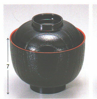 Without Lid - お椀 桐木目 小吸椀 黒内朱 蓋付 吸物椀