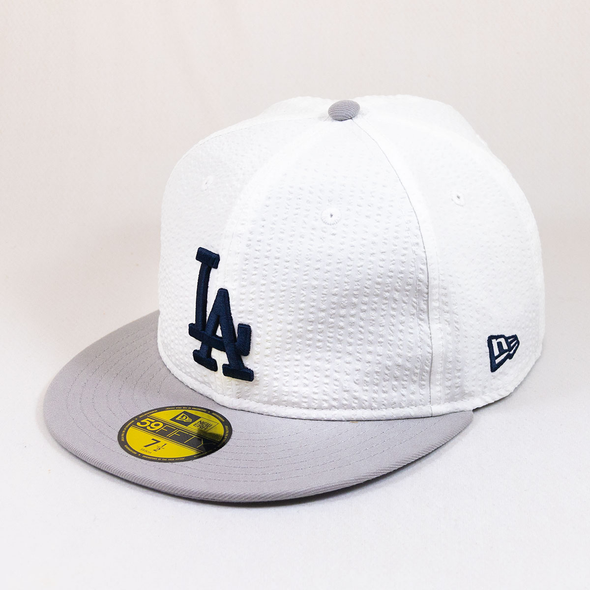 ニューエラ New Era® NEW ERA® 帽子 キャップ 59FIFTY ソフトバックラム Soft Buckram MLB シアサッカー Seersucker ロサンゼルス・ドジャース ホワイト/グレー 14745161
