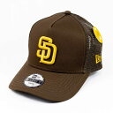 KIDS 子供用 New Era® NEW ERA® ニューエラ 帽子 Youth キッズ 9FORTY A-Frame トラッカー MLB Trucker Cap サンディエゴ・パドレス ウォルナット