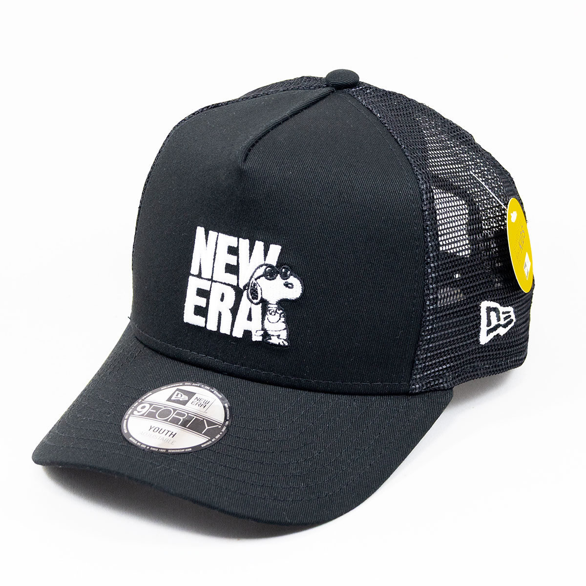 乐天商城 - KIDS 子供用 ニューエラ New Era® NEW ERA® 帽子 キッズ Youth 9FORTY A-Frame トラッカー Vintage PEANUTS ピーナッツ JOE COOL ジョー・クール ブラック