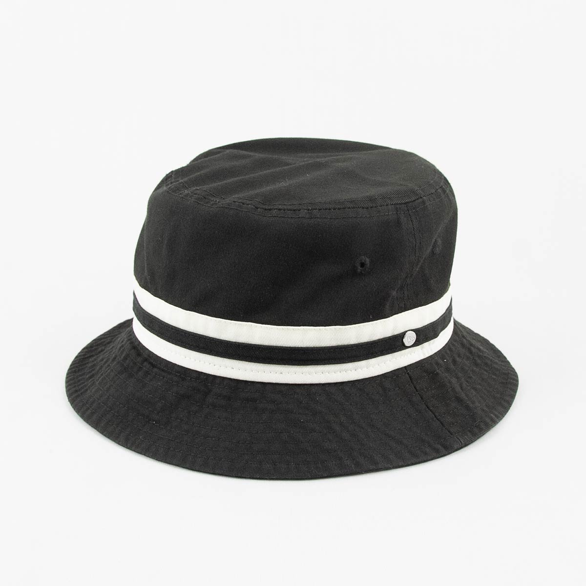 ニューエラ NEW ERA® 帽子 バケット01 Striped Band Bucket ブラック/クロームホワイト
