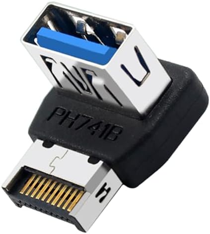 【送料無料】USB 3.2 Gen2 Type-E 変換アダプター 90度直角 USB3.0 メス マザーボード フロントパネル用 PCケース ケーブル管理 5Gbps 薄型 プラグアンドプレイ