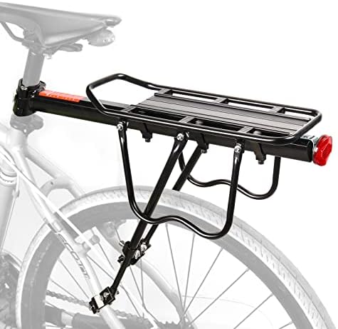 商品の特徴・ユニバーサル：ロードバイク、マウンテンバイク、ファットバイクなど、ほとんどの自転車に適しています。 (キッズのバイクとトレックバーブは使用できません)。 ツールと取り付け説明書(日本語ではない場合があります)が付属。ラック本体はサイズ調整可能。・取り付け簡単：棚の長さ21.65インチ、幅5.7インチ、パネルの長さ13.98インチ、幅5.7インチ（シートチューブの直径：0.85〜1.3インチ/2.2〜3.3cm）。様々なバイクに合わせて調整可能。 パニア、バックパック、バスケットなどに最適です！・耐久性：110ポンド容量、Vブレーキとディスクブレーキ用の耐久性のある合金スチールラック。・安全性: 赤の背面反射板は夜間のサイクリングでの視認性を高め、夜間のサイクリングの安全を確保します。・W字型デザイン：パニアがタイヤに当たるのを防ぐW字型バーのデザインで、パニアを安全に保ちます。お客様都合のキャンセルはお控えください。また他モールにて併売を行っており、Amazon 社のFBA マルチチャネルサービスを一部活用しております。梱包にAmazon ロゴの記載やAmazonの配達員が商品をお届け、また置き配になる可能性がございますので予めご了承ください。