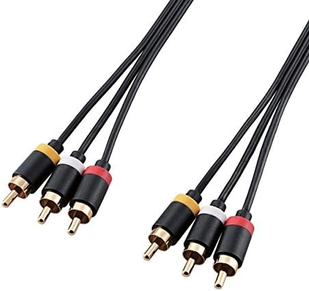 【送料無料】AVケーブル RCA3ピン 映像音声ケーブル テレビ DVDデッキ ビデオデッキ接続 金メッキ端子 ノイズ対策 コンパクト設計 極細ケーブル 高純度OFC