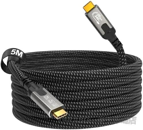 【送料無料】USB-Cケーブル 5m 8K対応 240W急速充電 USB3.2 Gen2 20Gbps 高速データ転送 タイプC to タイプC ディスプレイケーブル 4K@144Hz MacBook iPad iPhone対応 ナイロン編組 高耐久