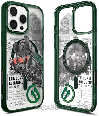 【送料無料】iPhone 16 Pro ケース MagSafe対応 カメラコントロール対応 耐衝撃 米軍MIL規格 ストラップホール付き 薄型 ハイブリッド クリア デザイン 機関車 限定 コレクション