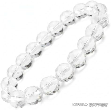 【送料無料】64面カット 水晶 ブレスレット 10mm パワーストーン 天然石 レディース メンズ 浄化 開運 ギフト 内径約16cm