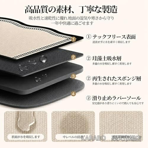 【送料無料】玄関マット おしゃれ 洗える 吸水 速乾 滑り止め付き 厚手 短毛 室内...
