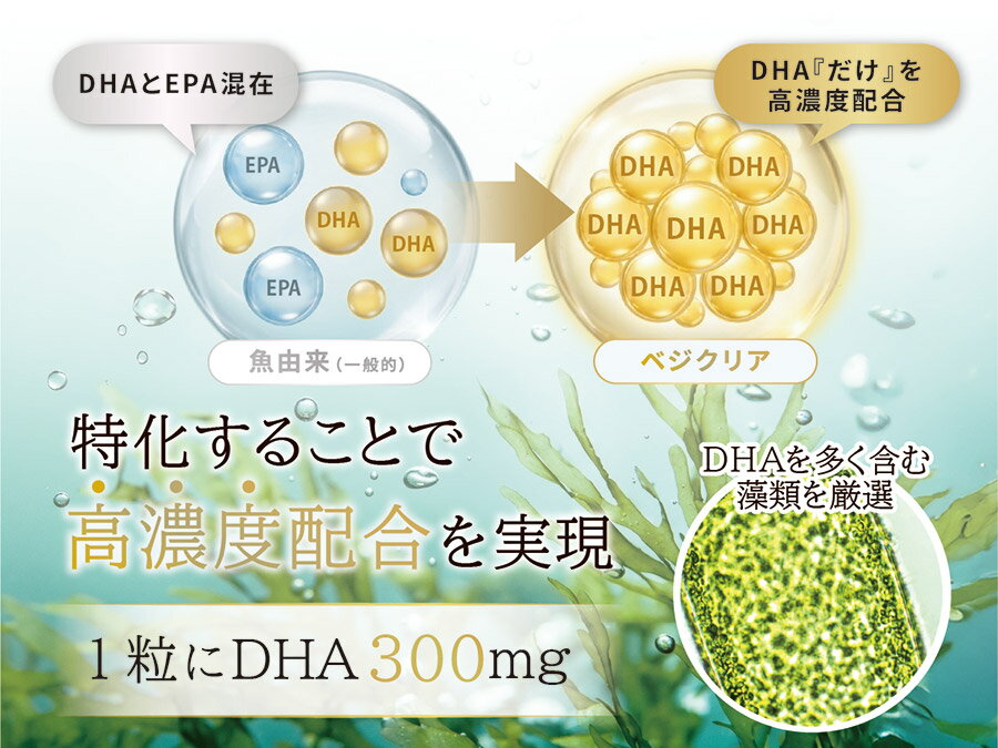 ニューサイエンス DHA ベジクリア 60粒×3 藻から生まれたDHAベジクリア 植物性DHA ...