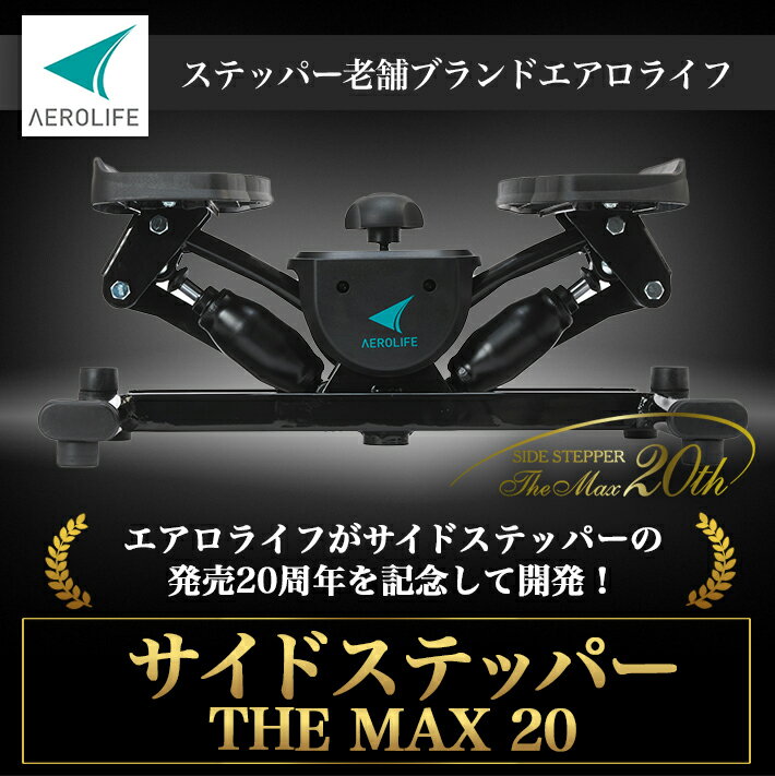 ＼マラソン期間中PT5倍／【負荷調節機能】 ステッパー サイドステッパー THE MAX20 エアロライフ 静音 ダイエット 負荷調整 静音 有酸素運動 脂肪燃焼 エクササイズ 足踏み マシン トレーニング 踏み台昇降 室内運動 女性 高齢者 運動不足 軽減 2