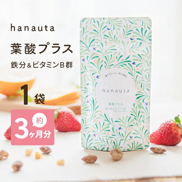 hanauta 葉酸 プラス 約3カ月分 90粒入り 1袋 【送料無料】