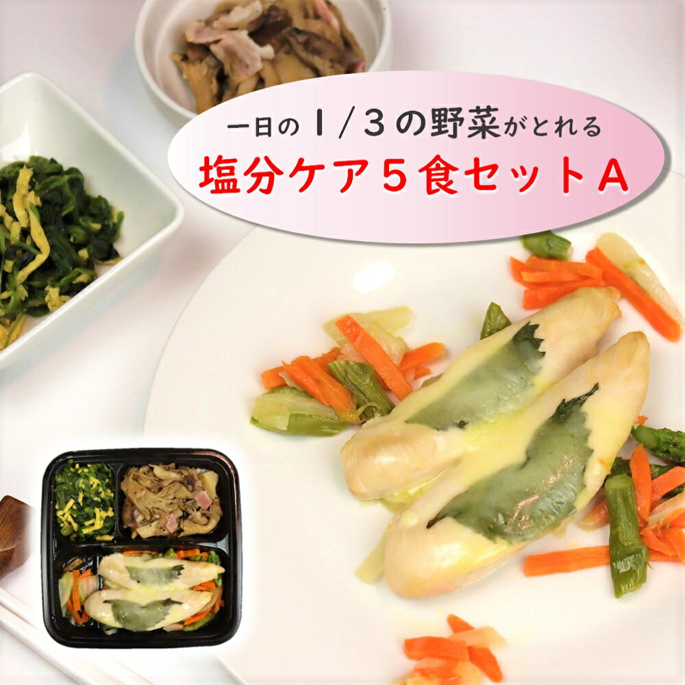 冷凍弁当 塩分ケア5食セットA【からだデリ　味の富士山】 （B-5,6,12,17,27） 塩分1.7g以下 一日の1/3の野菜がとれる 国立病院機構の管理栄養士が監修 宅配 惣菜 副菜 健康弁当