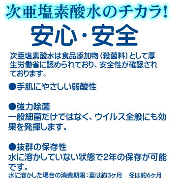 次亜塩素酸水パウダー1包 500ml用　顆粒　空間除菌・マスクや手指の除菌・消臭　除菌スプレー1本分に