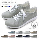 REFRESH WALK リフレッシュウォーク レディース スニーカー レースアップ カジュアルシューズ コンフォート 3E 幅広設計 軽量 痛くない おしゃれ...