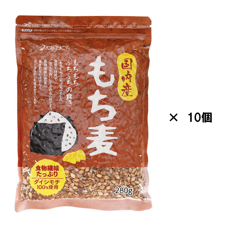 国内産 もち麦 280g × 10個セット 4994790302153 雑穀米 国産 ベストアメニティ