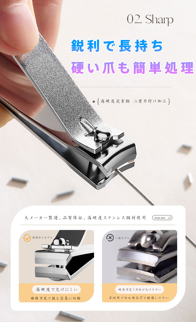 【4 点セット】プロフェッショナルネイルケア4点セット 爪切り 甘皮処理 ネイルファイル 耳かき 高硬度ステンレス鋼 精密研磨 携帯用ポーチ付き 自宅用 旅行用 フレンチネイル ささくれ対策 衛生管理 グルーミング メンテナンス ネイルトリマー ニッパー 家庭用 karafurisu-10002855 カラフリス楽天市場店 サンプル画像3
