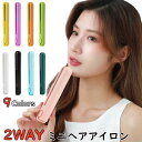 ヘアアイロン 2way ストレートアイロン USB給電式 カールアイロン 男女兼用 海外対応 9色ミニヘアアイロン ヘアーアイロン 初心者 可愛い 小型 携帯便...