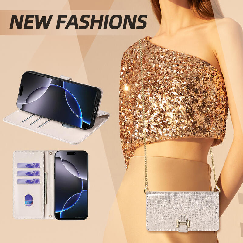 [KYS]iPhone 11 iPhone7 8 SE 第2世代 SE 第3世代 手帳カバー 手帳型ケース ポケット付 きらきら 13mini XSMAX XR X XS 7Plus 8plus 6 6S 11Pro 12Mini アイフォン 11ProMAX 6plus 6SPlus キラキラ カード収納 財布 手帳 ケータイカバー ショルダ ストラップ付き
