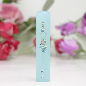 【印鑑】4連ライトブルーのジルコニアがとってもゴージャス！アクセサリー印鑑4連ジルコニアタイプ【皇..