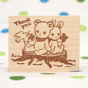 チビひろ ラバースタンプ 「Thank you」 縦38mm×横49.5mm (0006E-4355)