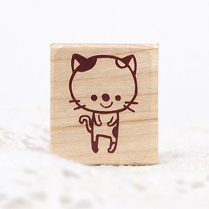 はな16 ラバースタンプ ひかえめ子ネコ 縦25mm×横17mm (0082A-3026)