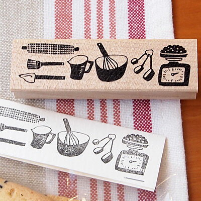 はんこどり ラバースタンプ 暮らしの道具〜キッチンツール〜 縦22mm×横80mm (0113A-2685)
