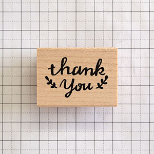 和田真由子 ラバースタンプ 「thank you」 縦21mm×横31mm (0085B-3040)