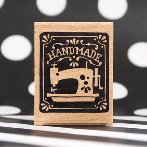 つぶあん ラバースタンプ ミシン HANDMADE 縦32mm×横27mm (0062B-4030)
