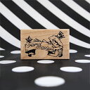 つぶあん ラバースタンプ 蛙のハンドメイドタグ 縦27mm×横39mm (0075D-3048)