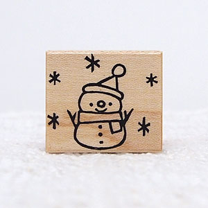 tugumi ラバースタンプ クリスマス 雪だるま 縦25mm×横28.5mm (0059A-2630)