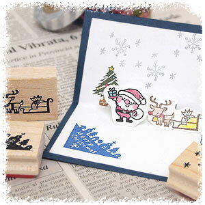 tugumi ラバースタンプ クリスマスセット 6点入り (MerryChristmas、ツリー、サンタ、雪の結晶、トナカイ)