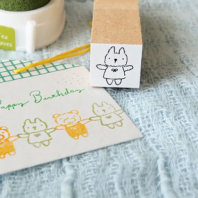 はんこどり ラバースタンプ うさぎのぬいぐるみ(小) 縦13mm×横11mm