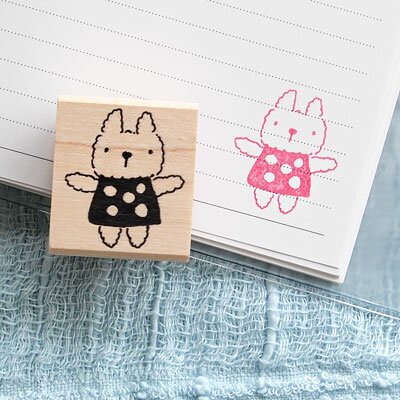 はんこどり ラバースタンプ うさぎのぬいぐるみ(大) 縦26mm×横22mm