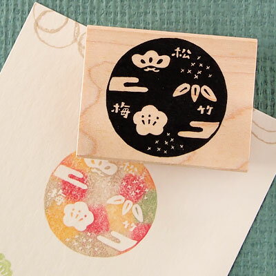 はんこどり ラバースタンプ 松竹梅 縦38.4mm×横38.8mm