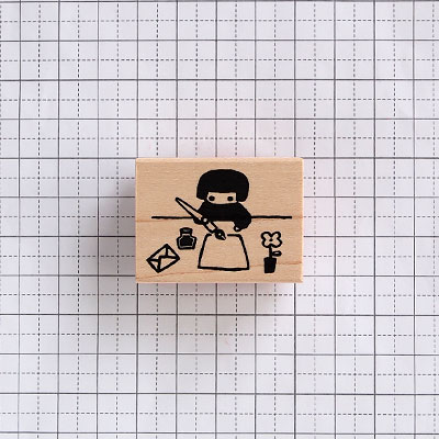 はんこどり ラバースタンプ お手紙を書こう♪ 縦24.7mm×横34.6mm karafuru-10004849 きれいなはんこ 印鑑のからふる屋 サンプル画像2