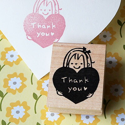 tugumi ラバースタンプ ハートのthankyou 縦34.8mm×横27mmのサムネイル