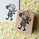 tugumi ラバースタンプ ボーダーのワンピースちゃん 縦36.6mm×横23.7mm